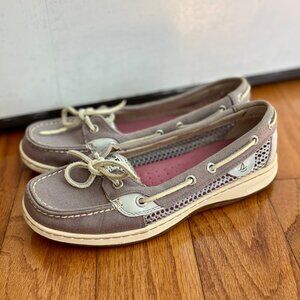 Sperry Canvas Angelfish Top Sider Gray Boat Shoes Women 7M
